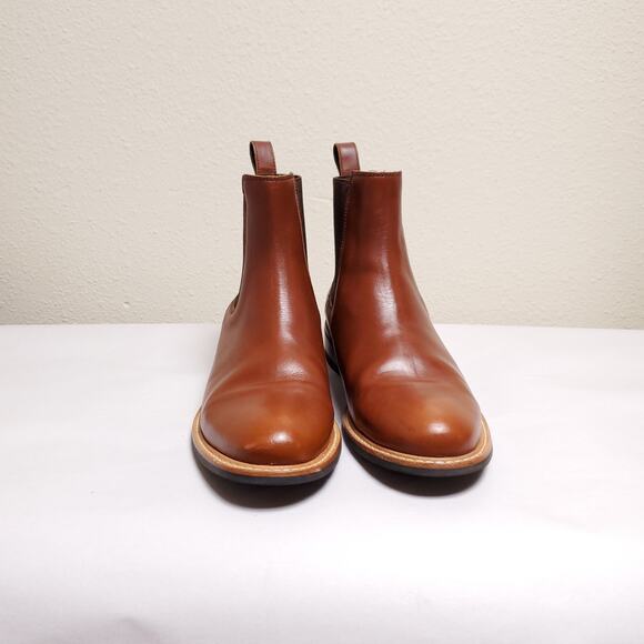 NISOLO Carmen Chelsea Cognac Leather Ankle Boots Ankle Booties Sz 11 - Picture 9 of 14